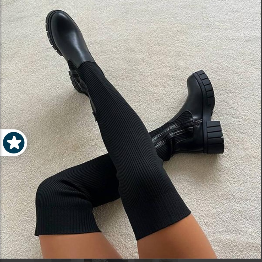 Knitted Over The Knee Thigh High Long Boots